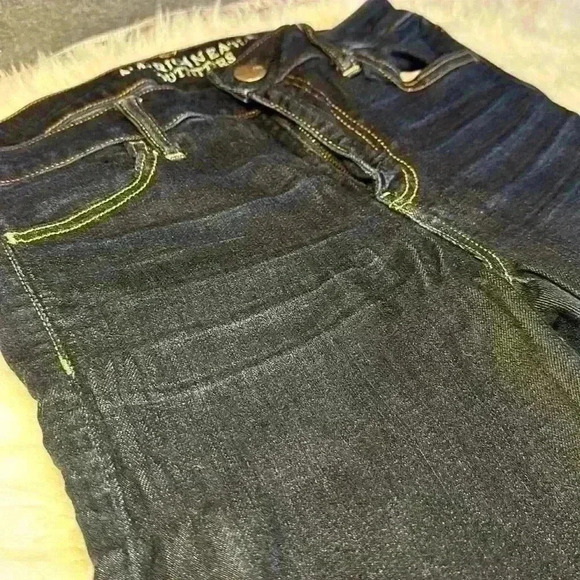 American Eagle Outfitters Dark Wash Denim Jeans Jeggings Women’s Size 10 - Picture 9 of 10